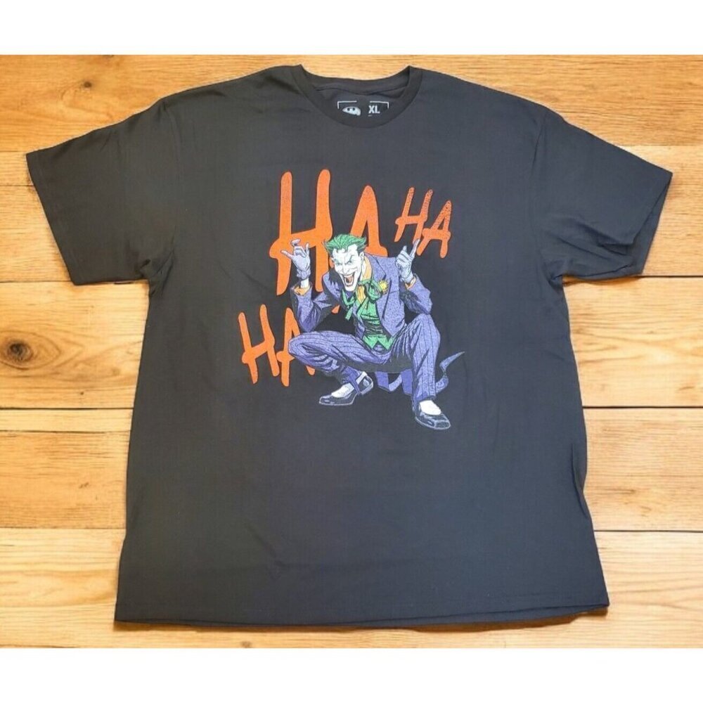 Batman Joker Graphic T-shirt Men's Size XL Black Civil Assets Collab Short slee